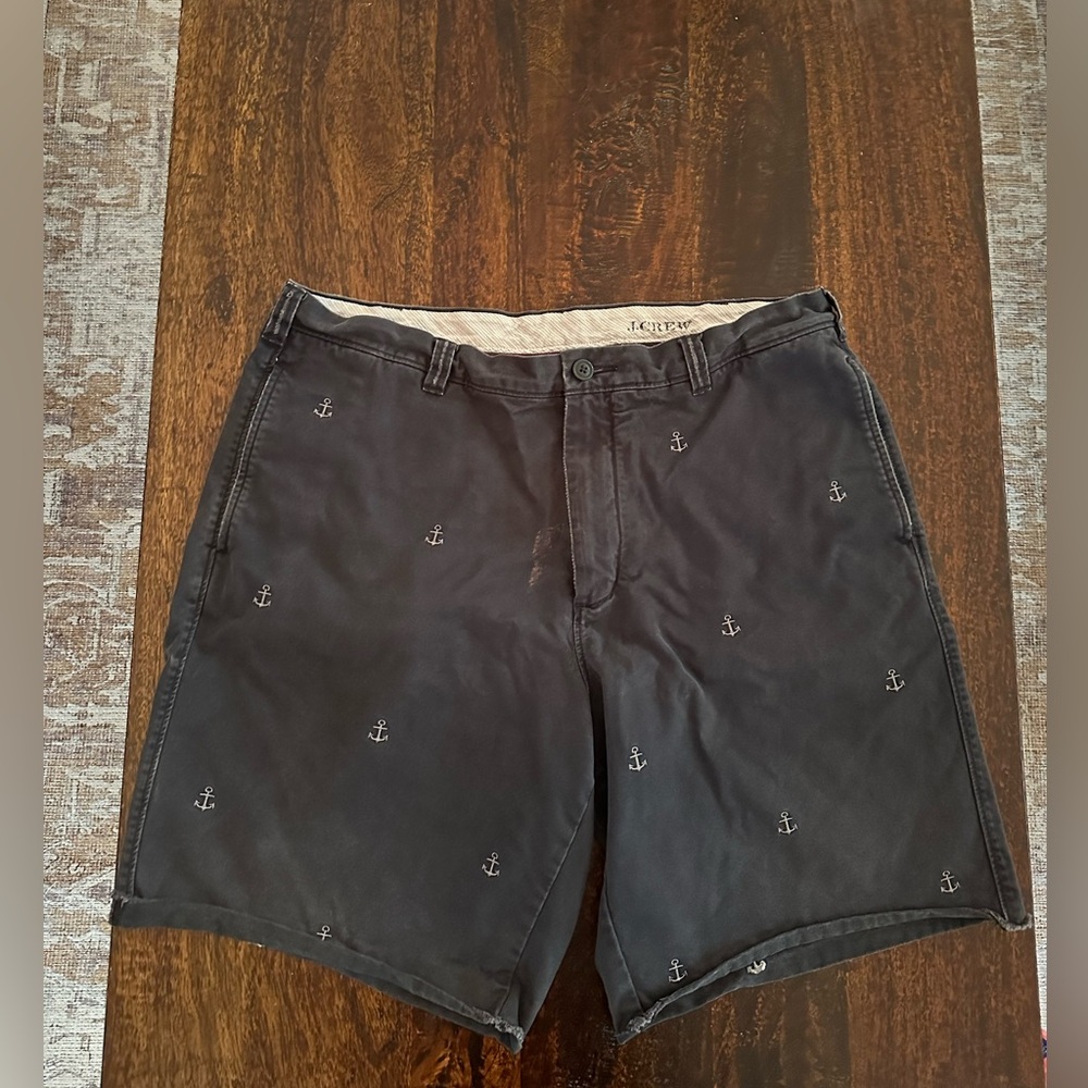 Men’s j crew chino navy anchor embroidered shorts